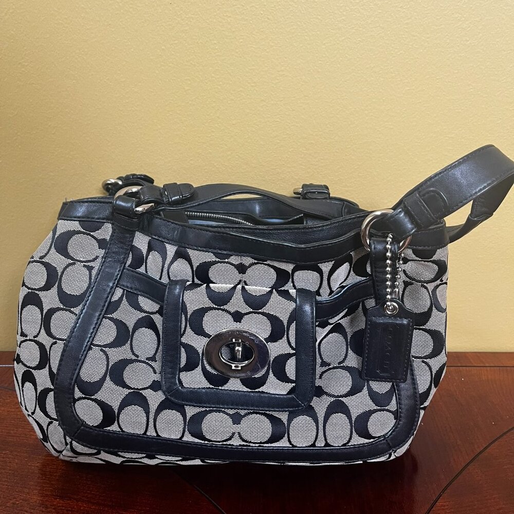 Coach Vintage Mini Bag Purse in Grey & Black